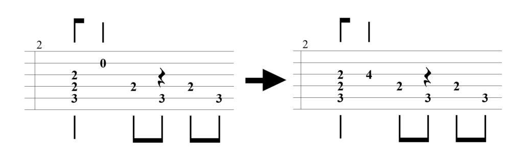 織姫とBABY feat. 汐れいら ギターTAB譜の解説2