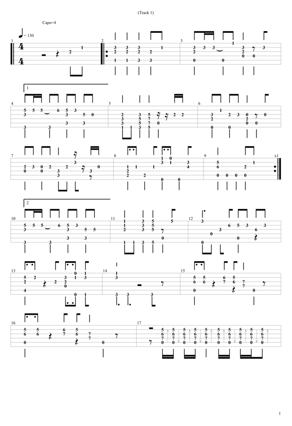 好きすぎて滅！のソロギターTAB譜1