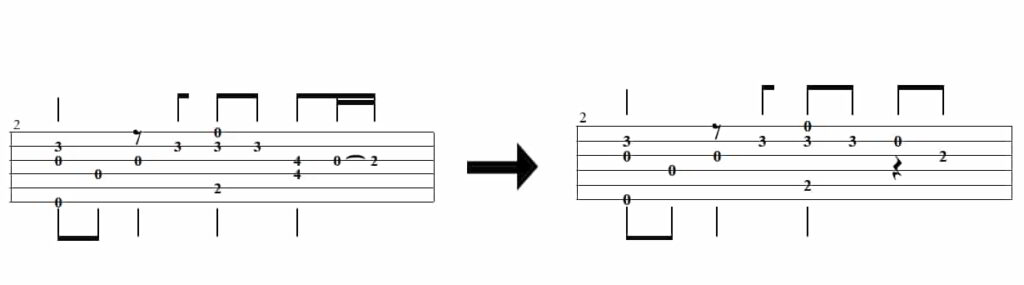 ごはん食べヨのソロギターで難しい場合の簡単なTAB譜