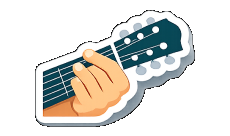 Fを押さえているギターアイコン