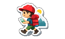 地図を見て歩く男性