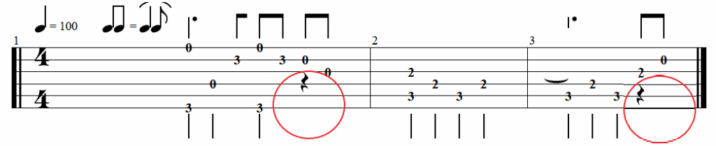 「遥かなる山の呼び声」のソロギターTAB譜をさらに簡単にしたTAB譜