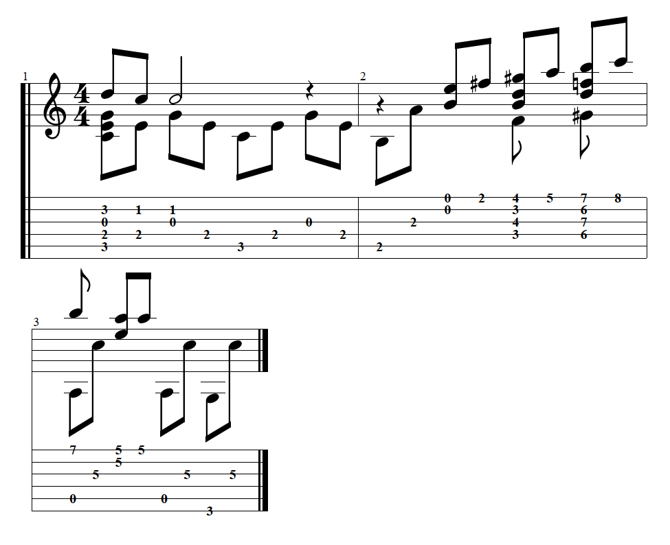 ビートルズの「Yesterday」の簡単アレンジ TAB譜