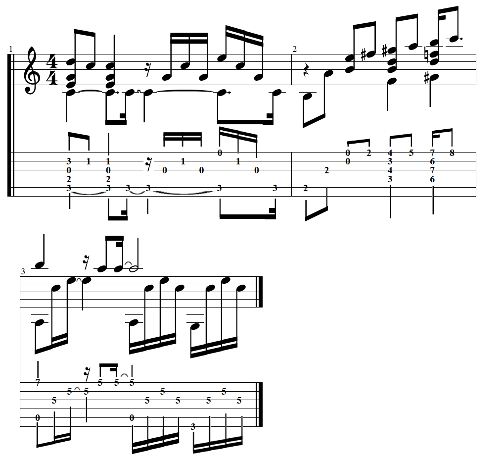 ビートルズの「Yesterday」のリズムが難しいアレンジ TAB譜