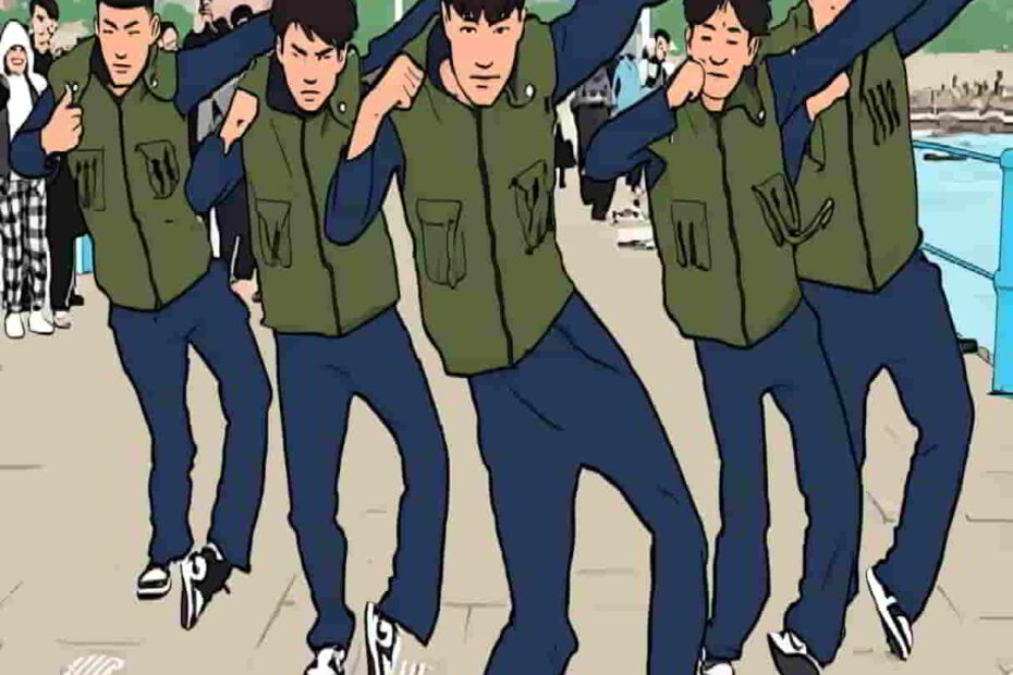 一笑江湖の曲に合わせてNARUTO DANCEを踊る男たち