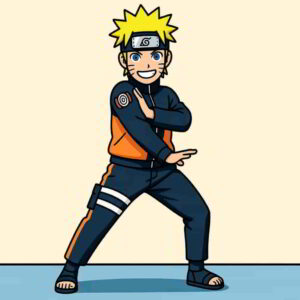 ナルトがナルトダンスを踊っている様子を描いたイラスト